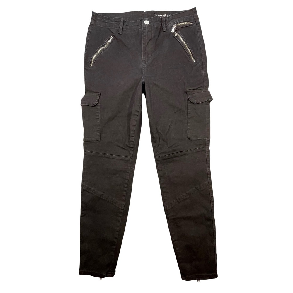 BLANKNYC Black Cargo Pants The Reade Crop Moto Zipper Detail Womens 30